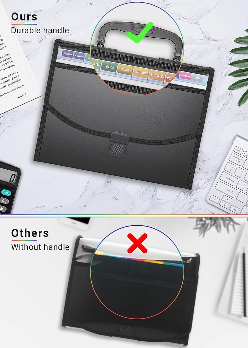 TCJ 25 Pockets Accordion File Organizer with Handle,Expanding File Folders for Documents, A4/Letter Size Paper,a-z Tabs,Perfect Expandable Accordian Filing Folders with Visible Window - Image 5